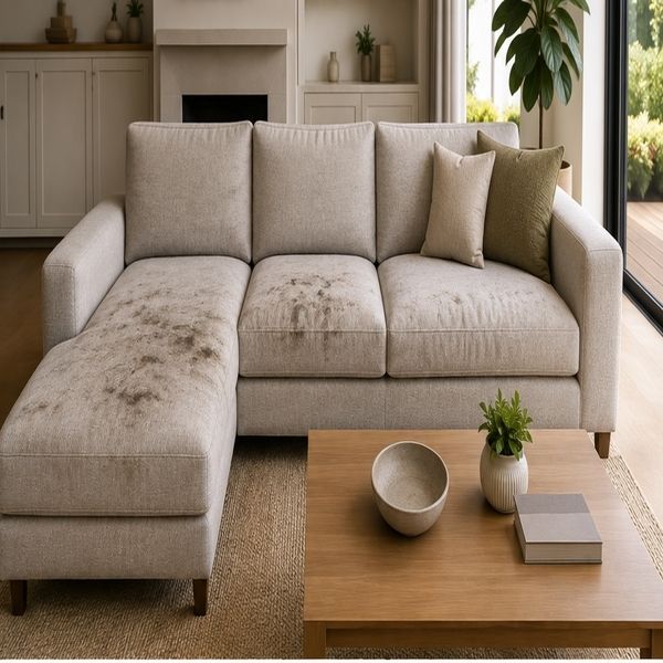 Sofa before upholstery cleaning in Seaholme